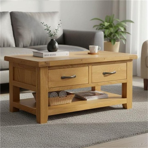 Oak storage coffee - table,, dawn