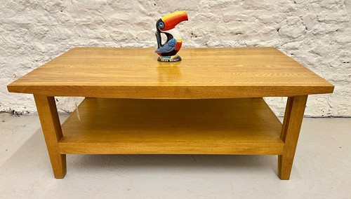 Solid oak coffee table - coffee,