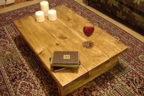 Coffee table rustic chunky - coffee,