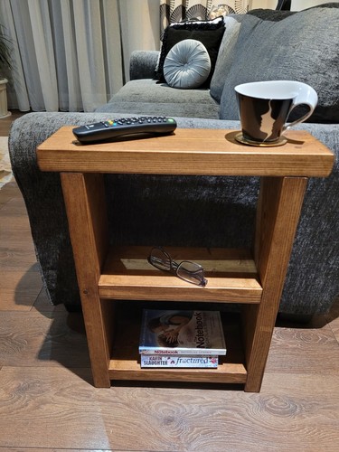 Rustic wooden end coffee with - end,