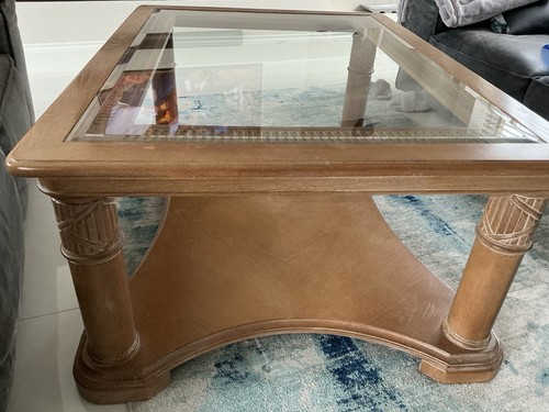 Large glass coffee table - glass,