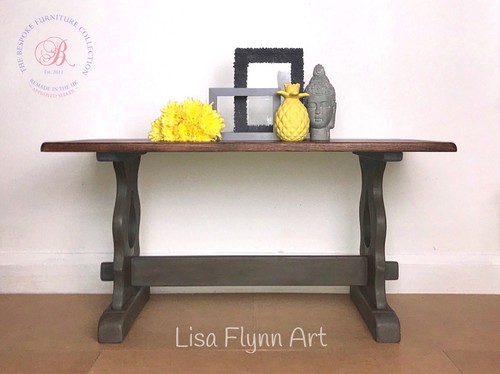 Solid oak coffee table grey - solid,
