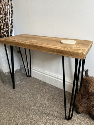 Rustic wooden side table - table,