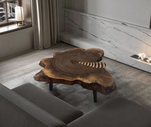 Oak coffee table tree slice - oak, |