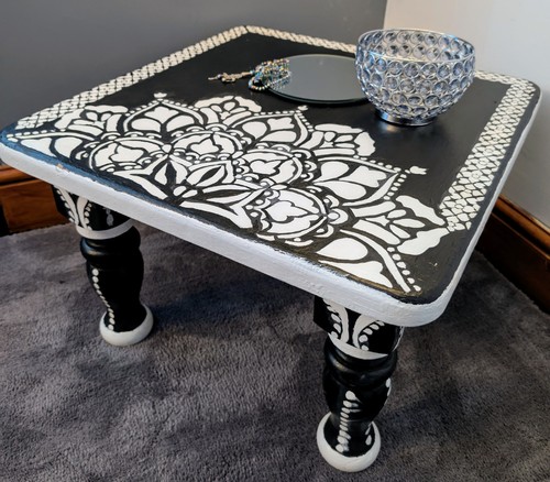 Upcycled hand painted black - painted,